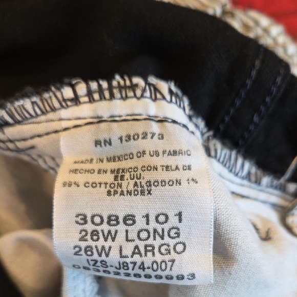 Lee Black Jeans Relaxed Fit Tapered Leg Side Elastic At Waist Women's 26W Long - Picture 16 of 16